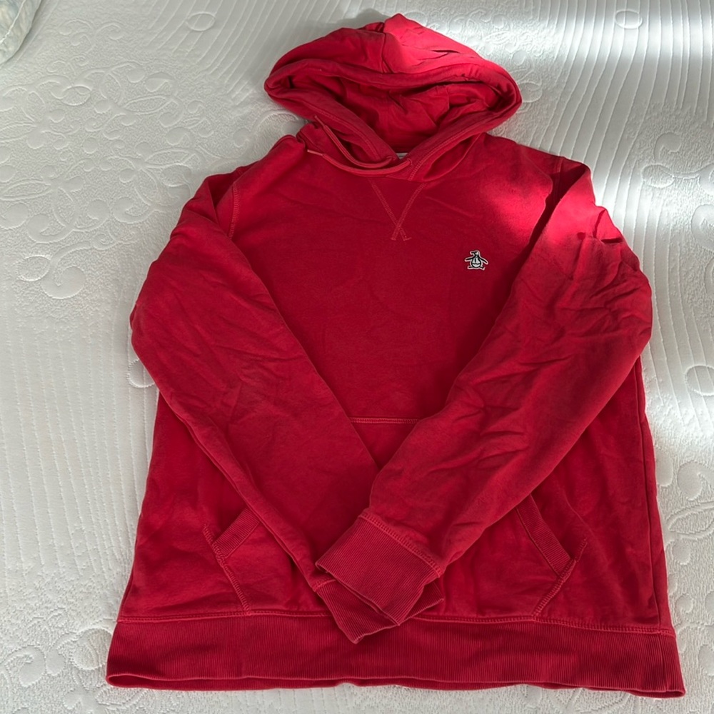 Penguin red men’s med hoodie